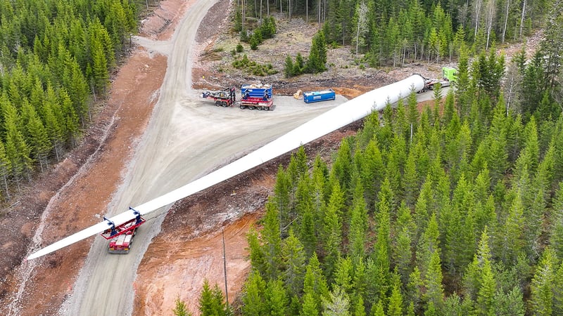 Transport av vindturbinblad Transport av vindturbinblad