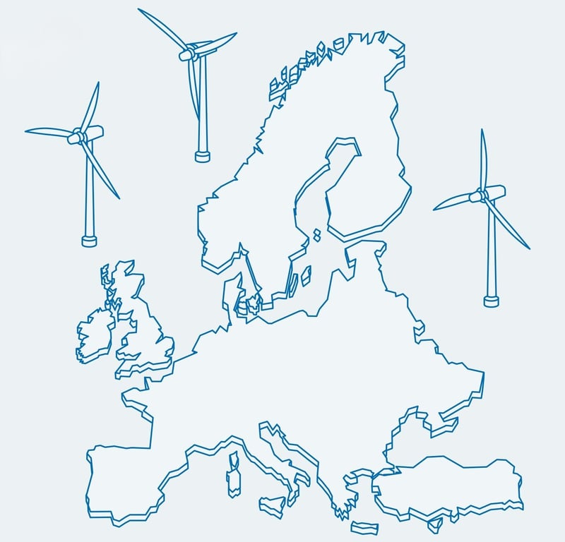 Karta över nordvästeuropa