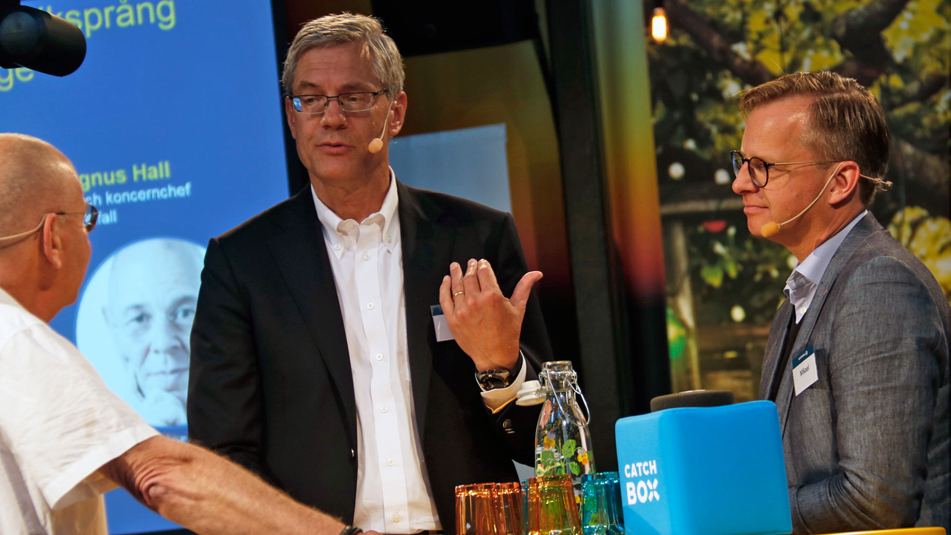 Vattenfalls vd och koncernchef Magnus Hall och näringsminister Mikael Damberg på seminarium i Almedalen. Foto: Hans Blomberg