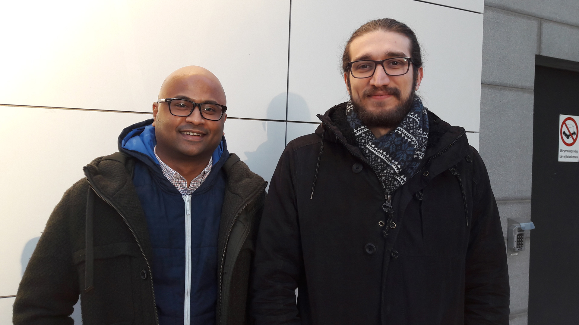 Vejian Veniswaran och Amr Zeido, praktikanter på Vattenfalls HR-avdelning