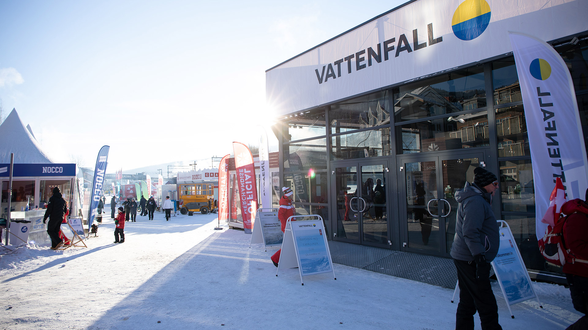 Vattenfalls paviljong i sponsorbyn i Åre