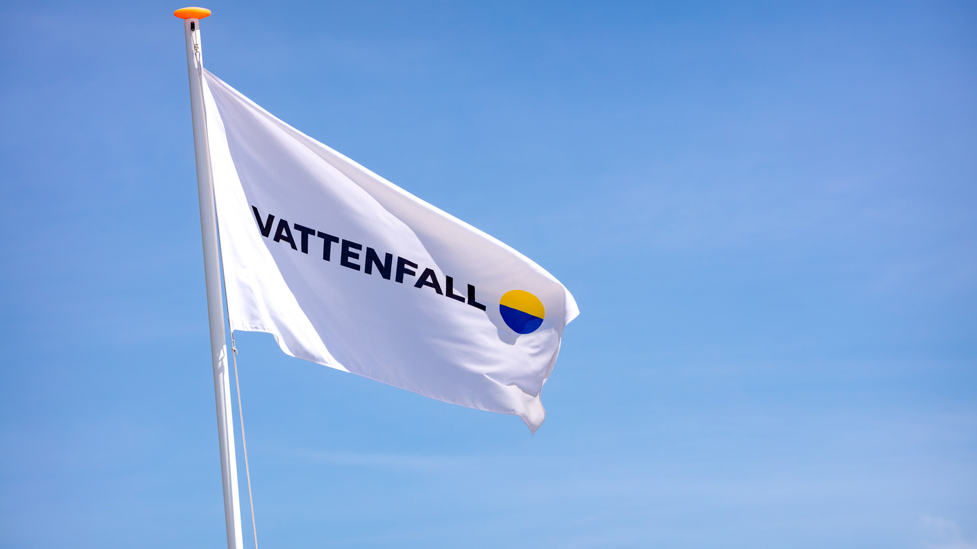 Flagga med Vattenfalls logotyp