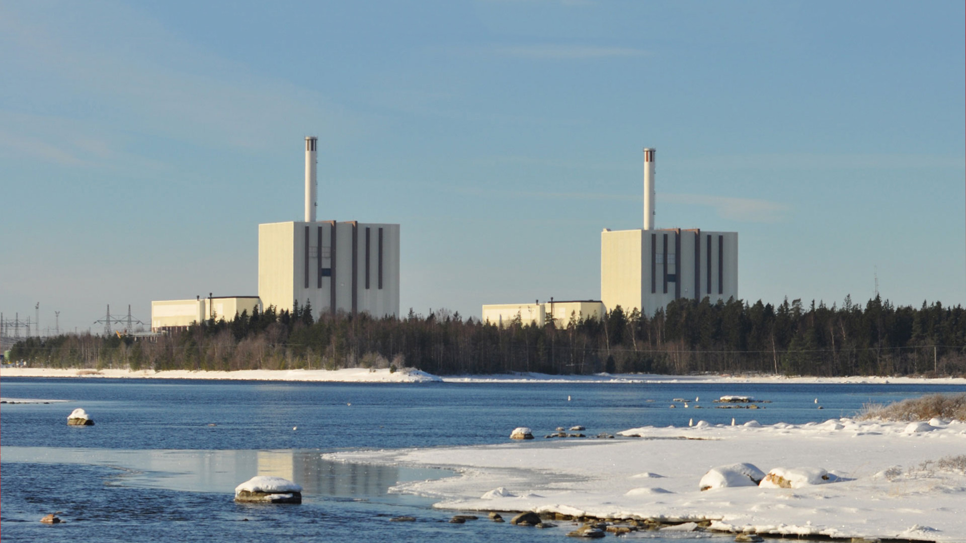 Kärnkraftverket i Forsmark en vinterdag
