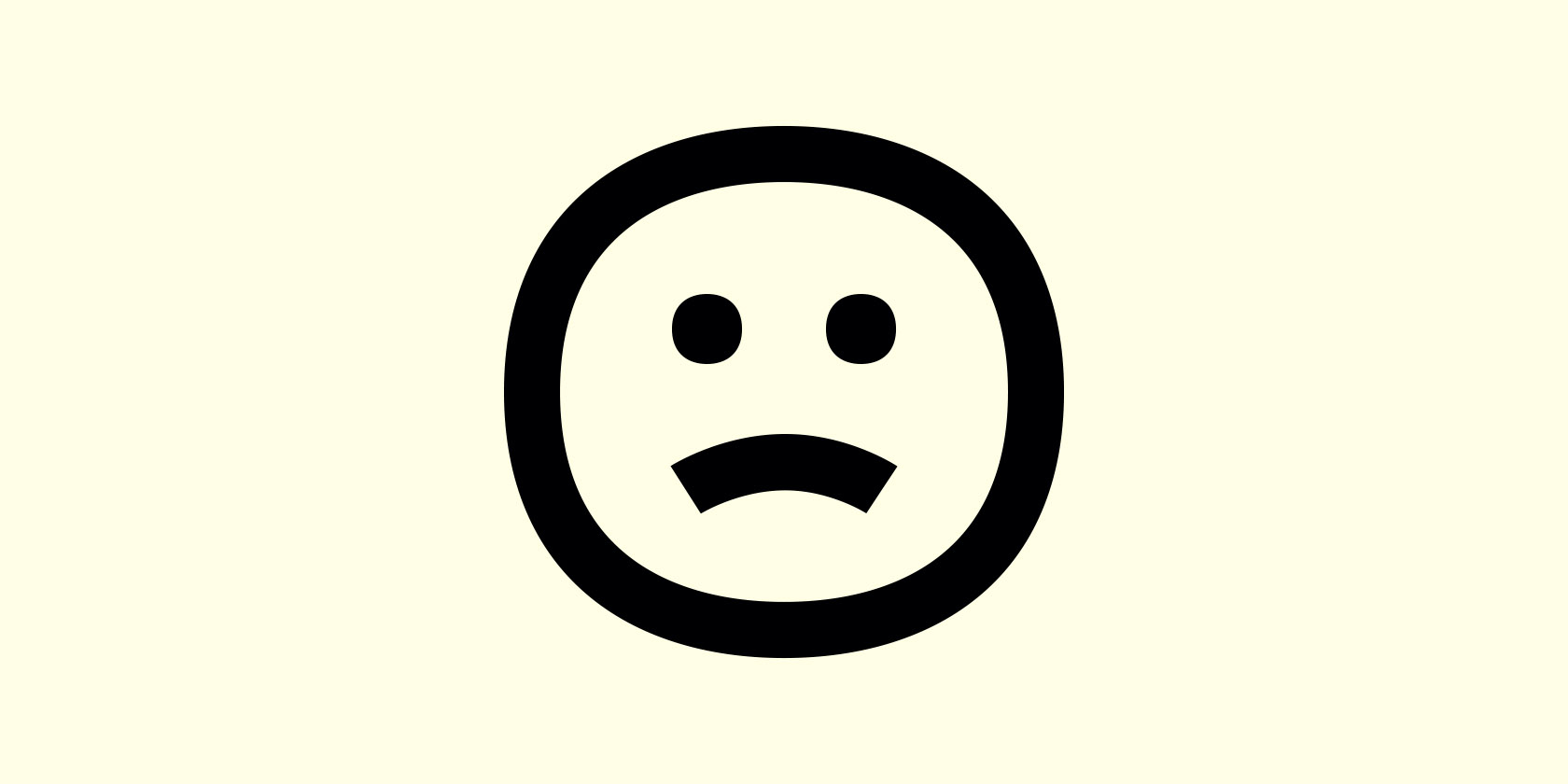 En ikon som visar ett ansikte med ögon och mun