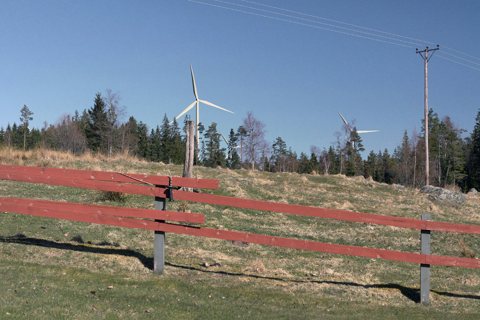 Fotomontage som visar hur vindkraftsparken Grönhult kan se ut