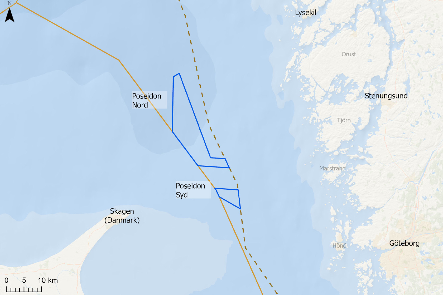 Karta över vindkraftsprojekt Poseidon