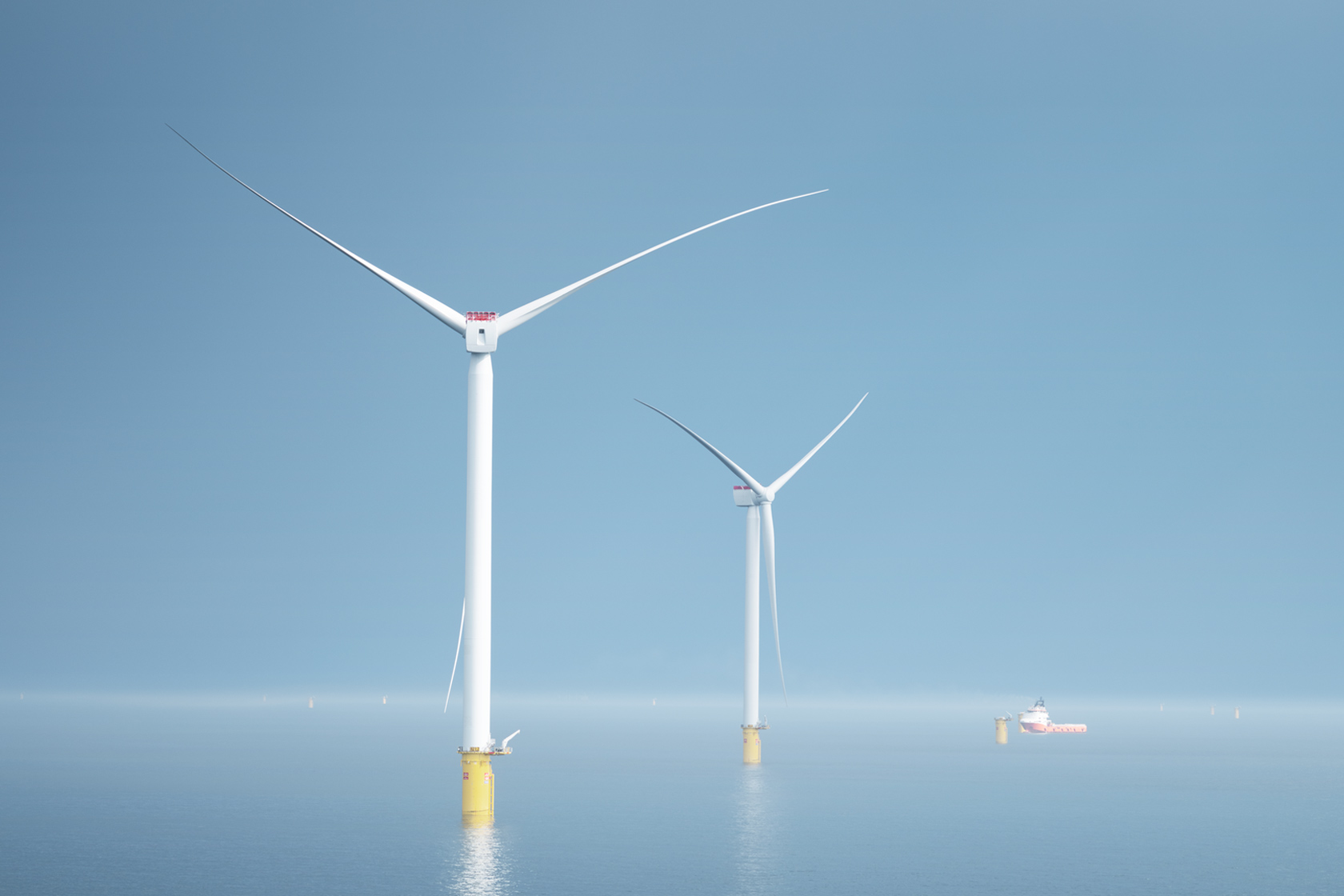 Vindkraftverk i den havsbaserade parken Hollandse Kust Zuid