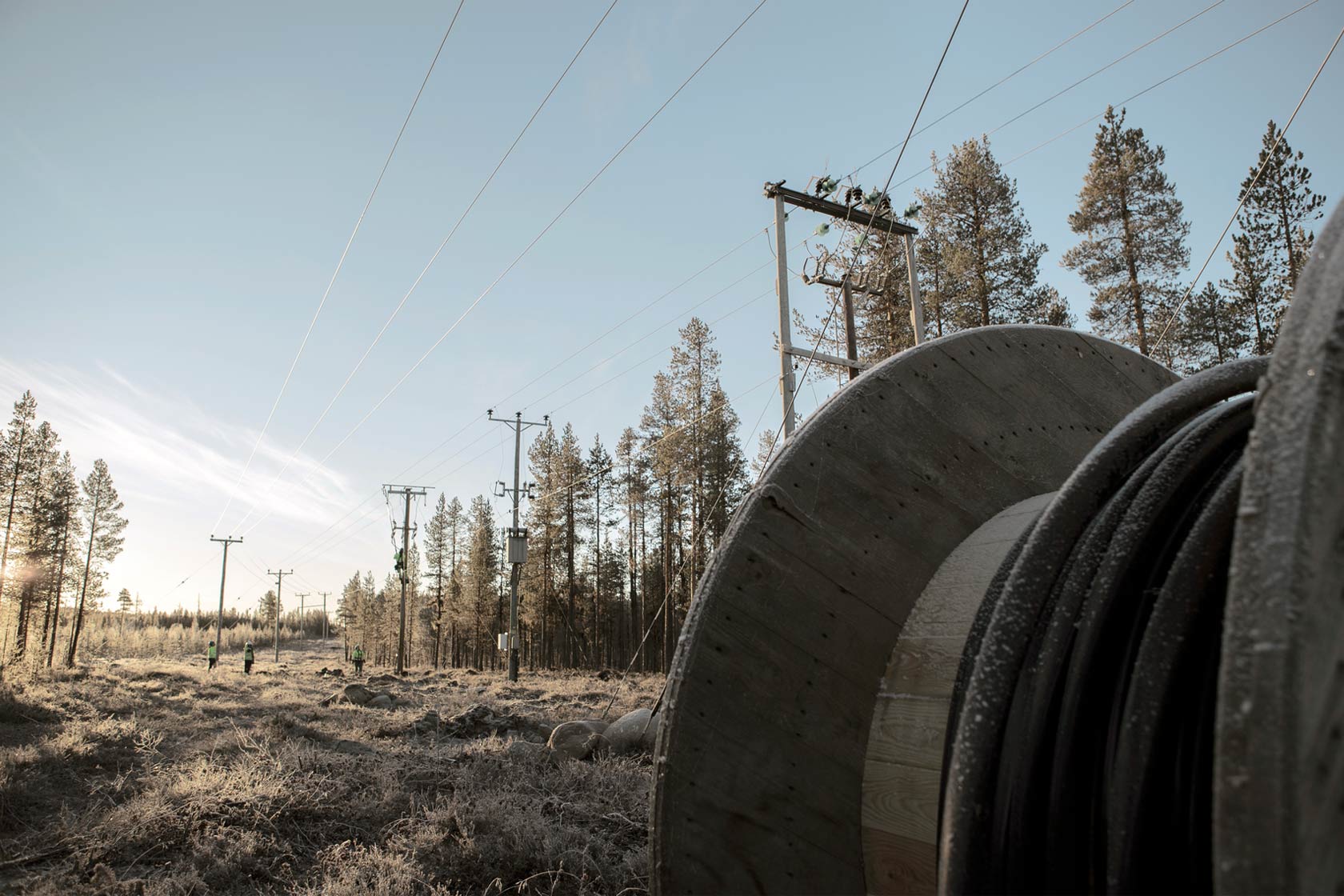 Power lines in Randijaur in northern Sweden