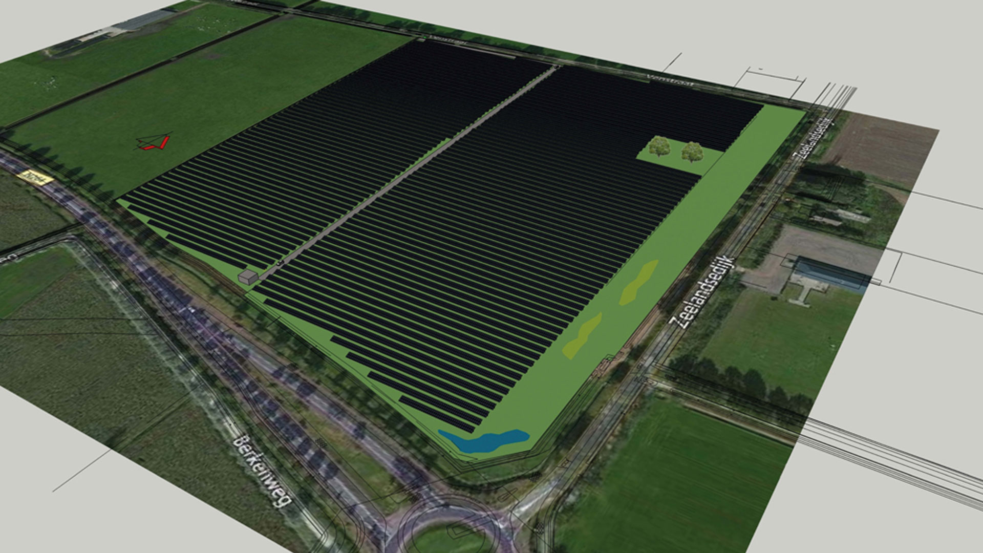 Artists impression of a solar park