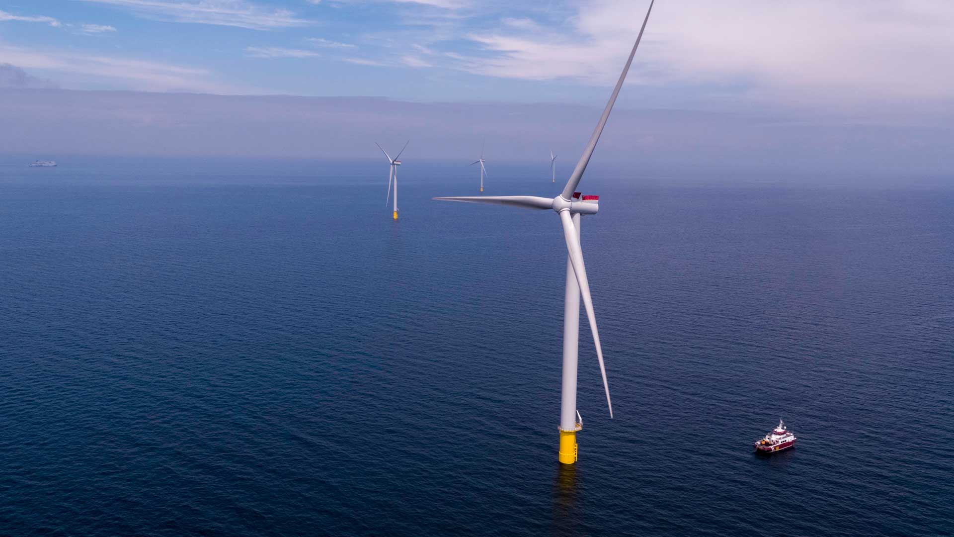Scandinavia’s largest offshore wind farm Kriegers Flak in the Baltic Sea.