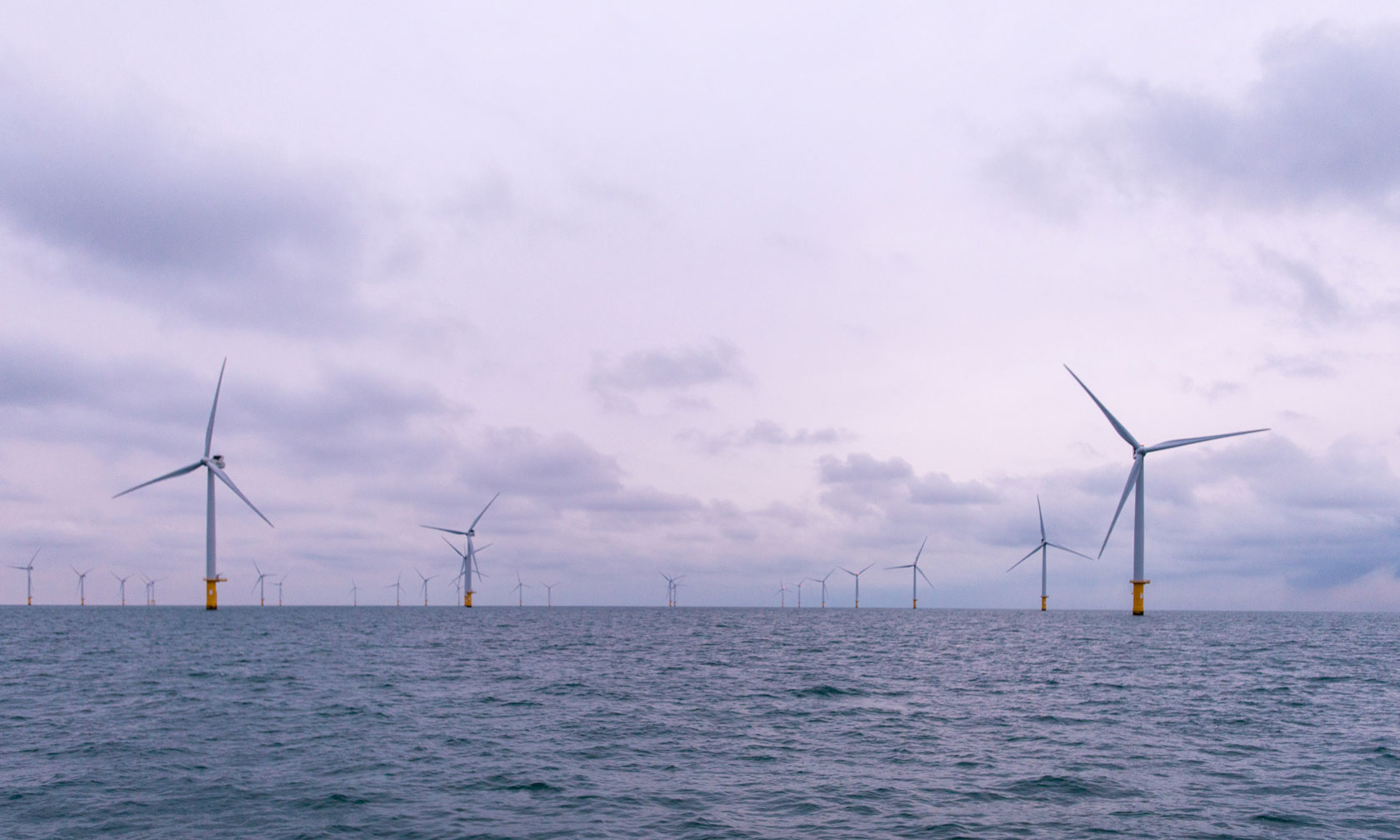 An offshore Parkwind wind farm in the Belgian North Sea