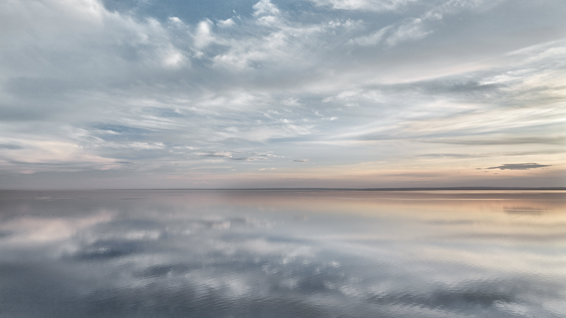 Cloud reflections in a lake