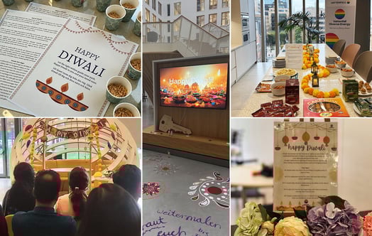 A collage of images from Diwali celebrations. A collage of images from Diwali celebrations.