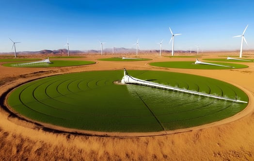 Irrigation system made from wind turbine blades. AI generated. Irrigation system made from wind turbine blades. AI generated.