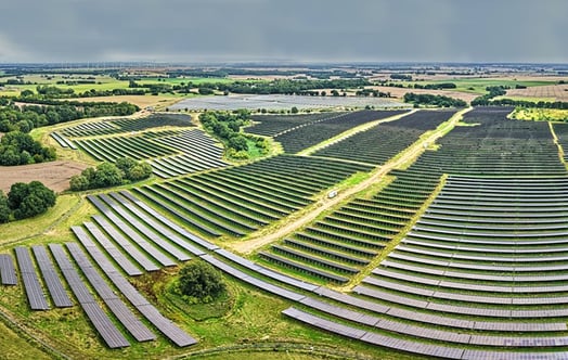 The Agri-PV park Tützpatz viewed from a drone. The Agri-PV park Tützpatz viewed from a drone.
