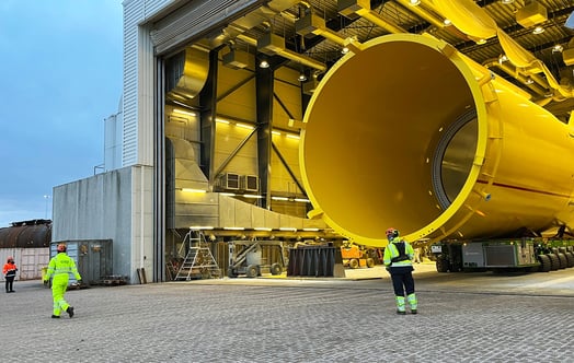 Transition pieces for wind turbines. Photo: CS Wind. Transition pieces for wind turbines. Photo: CS Wind.