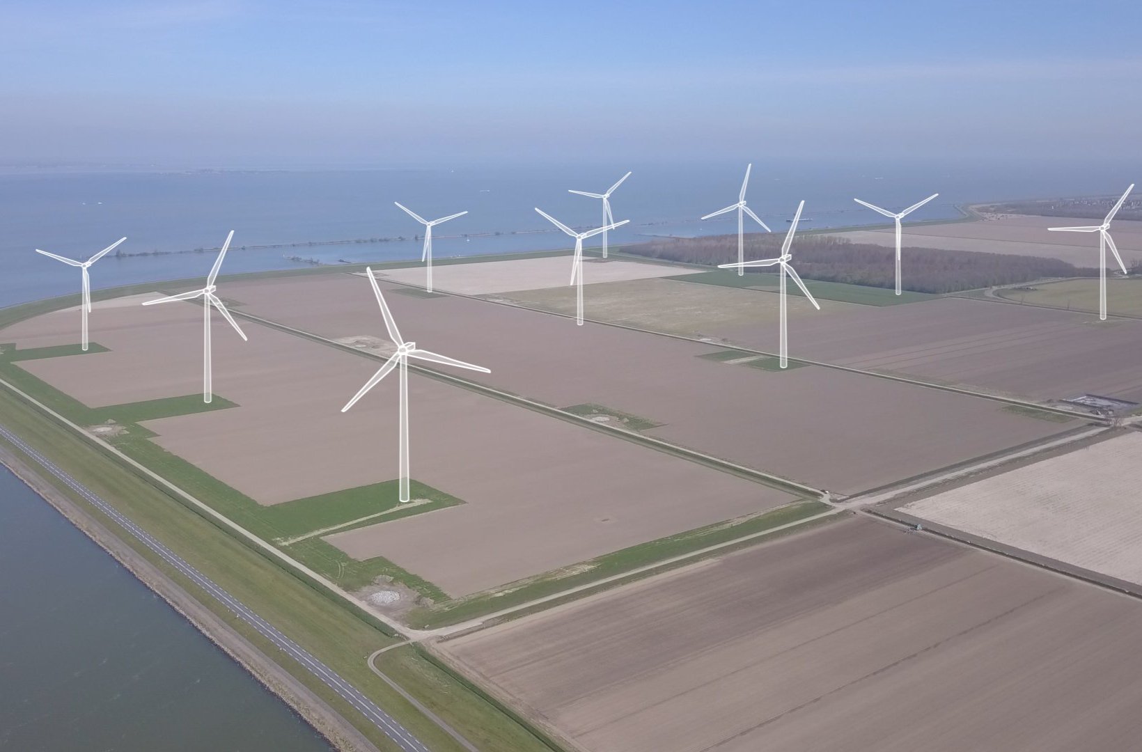 Zo ziet het windpark er in de nabije toekomst uit Zo ziet het windpark er in de nabije toekomst uit