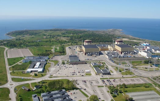 Flygfoto över Väröhalvön och Ringhals kärnkraftverk. Flygfoto över Väröhalvön och Ringhals kärnkraftverk.