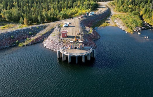 Vattenkraftverket Juktan från ovan Vattenkraftverket Juktan från ovan