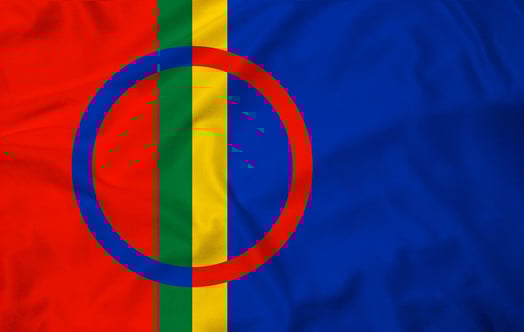 Den samiska flaggan. Den samiska flaggan.
